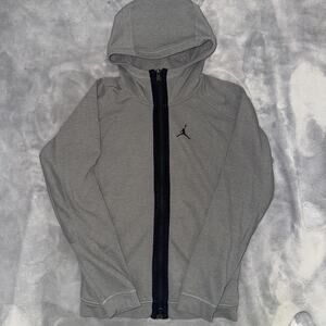 Jordan Slim Fit Full Zip Hoodie Grey Jumpman Men's XS